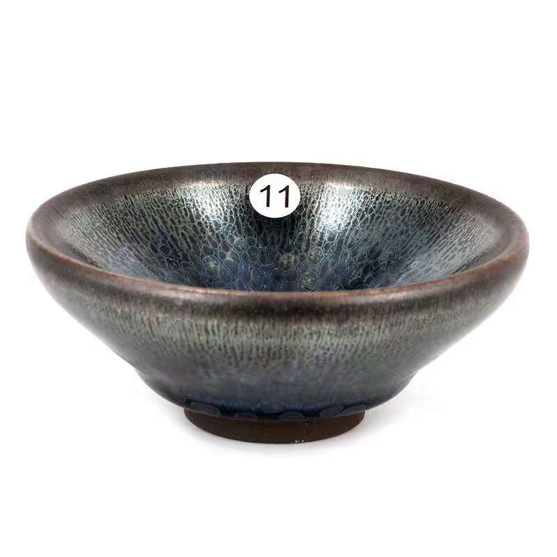 吳立主 手工拉胚曜變系 油滴盞天目主人品茗茶陶瓷經(jīng)1300度燒制而成天然礦物質(zhì)釉，鐵胎標準仿宋工藝