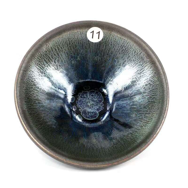 吳立主 手工拉胚曜變系 油滴盞天目主人品茗茶陶瓷經(jīng)1300度燒制而成天然礦物質(zhì)釉，鐵胎標準仿宋工藝