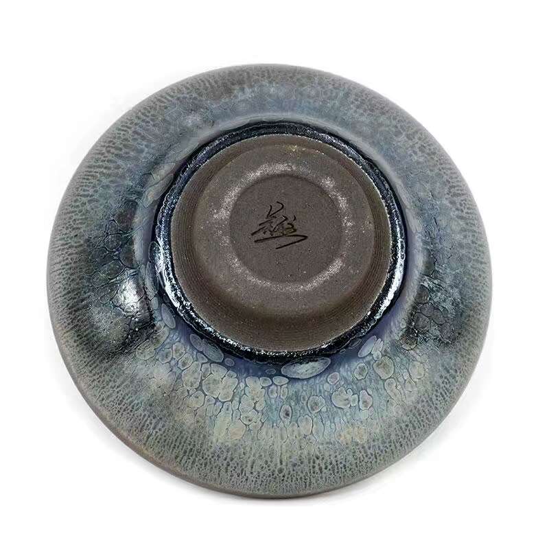 吳立主 手工拉胚曜變系 油滴盞天目主人品茗茶陶瓷經(jīng)1300度燒制而成天然礦物質(zhì)釉，鐵胎標準仿宋工藝