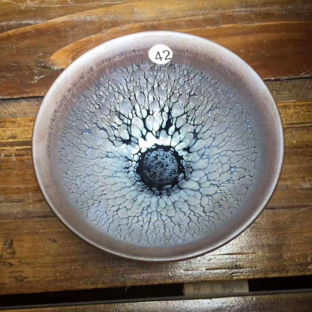 邱華忠 釉色古樸典雅 層次分明 口徑9高5.5 斑紋分布均勻 品相美！