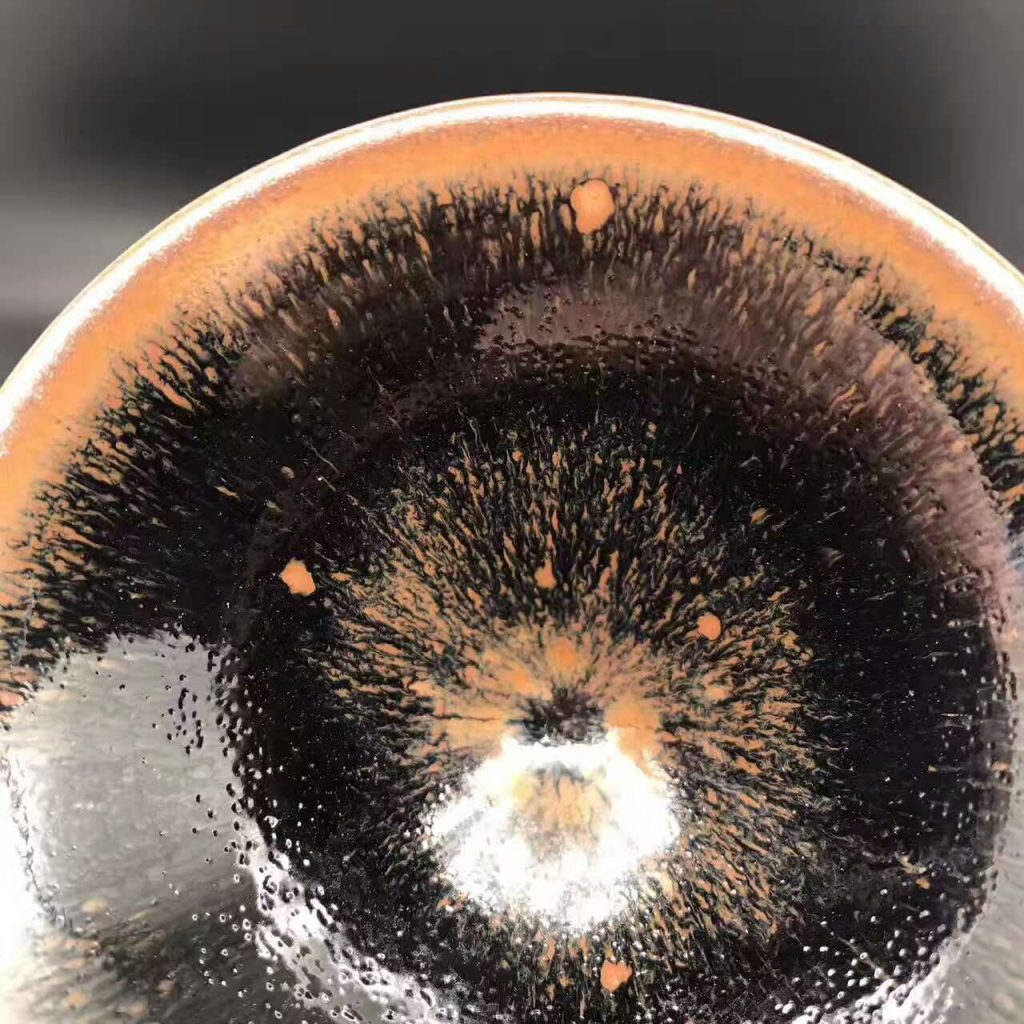 陳隆師傅，柴燒兔毫斗笠盞，口徑8.9高5