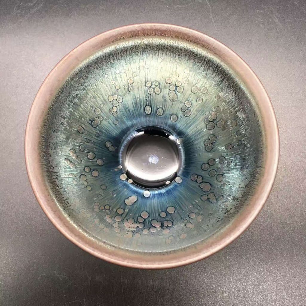 吳立主，升級后的窯變藍油滴，口徑9高5.3