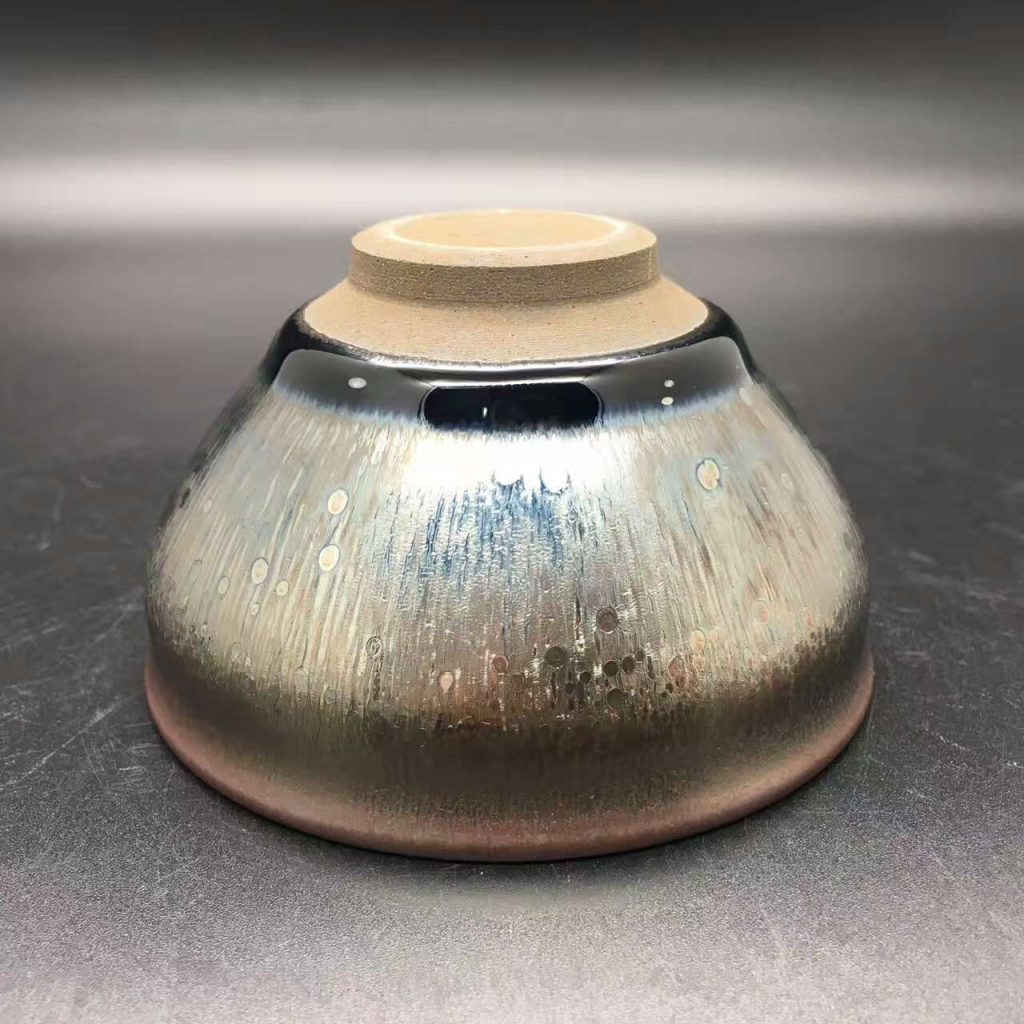 吳立主，升級后的窯變藍油滴，口徑9高5.3