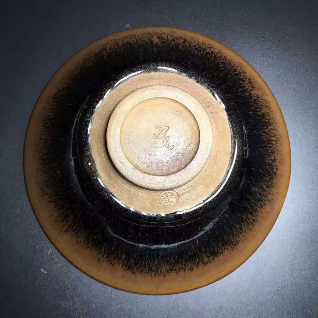 窯柴燒第一人-熊忠貴師傅，極品柴燒兔毫大斗笠，口徑18.3高7.8，收藏級(jí)！