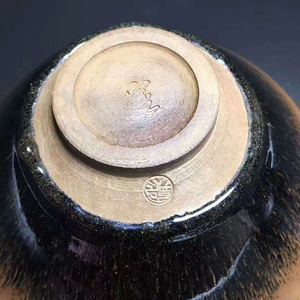 窯柴燒第一人-熊忠貴師傅，極品柴燒兔毫大斗笠，口徑18.3高7.8，收藏級(jí)！