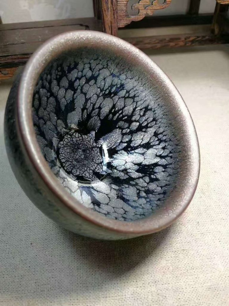 闕梅嬌老師手工香爐油滴盞8.5*6，手感厚重