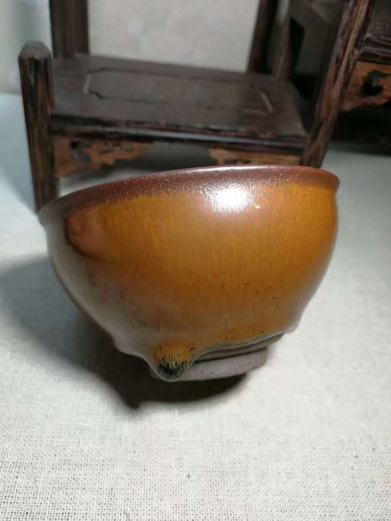 李遠(yuǎn)興柴燒西瓜紅：口8.8高4.8，經(jīng)典“淚釉”