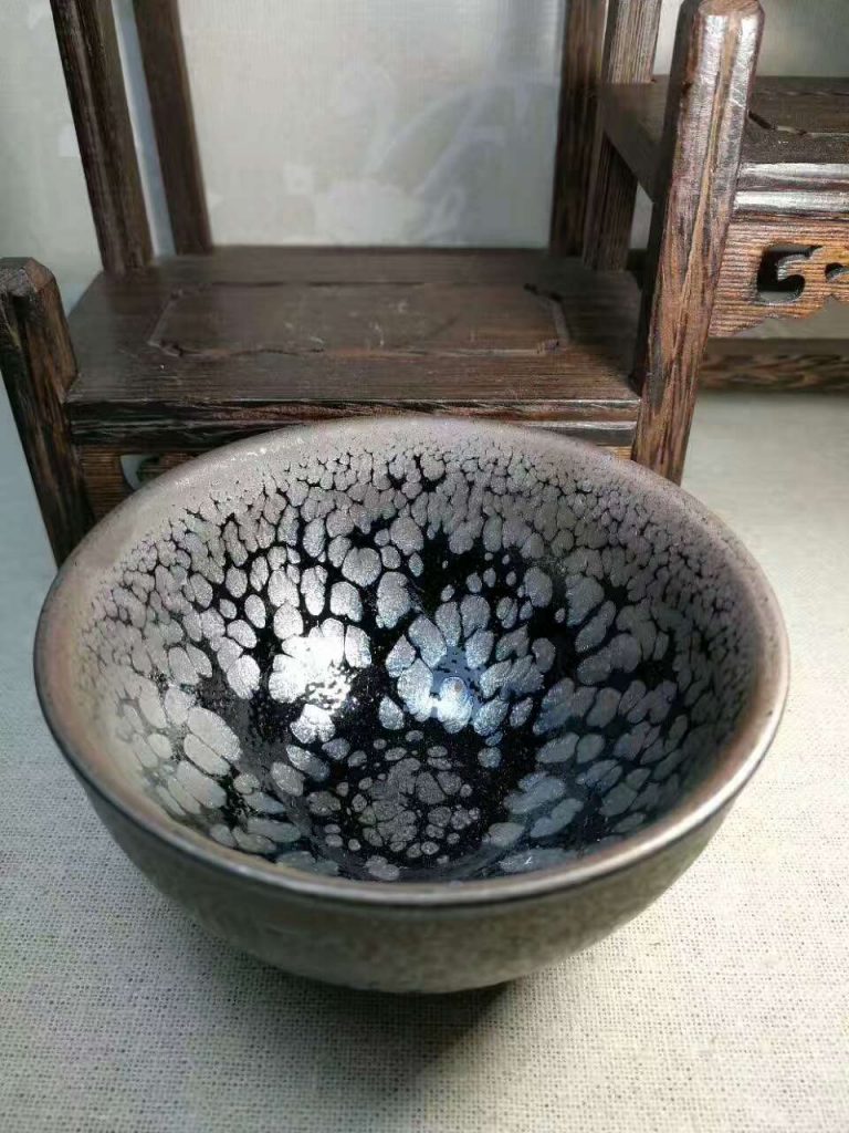 蔡炳盛老師油滴盞：口8.8高5.3