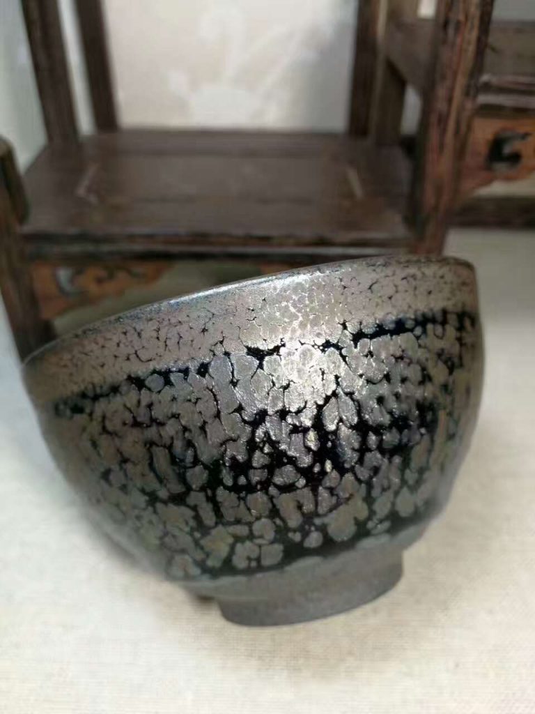 蔡炳盛老師油滴盞：口8.8高5.3