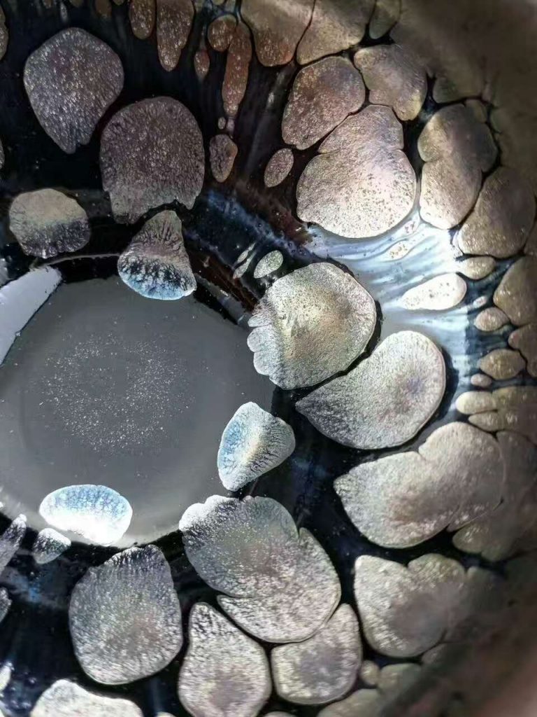 吳德興玉蘭杯：口7.6高5.7，油滴大而飽滿。