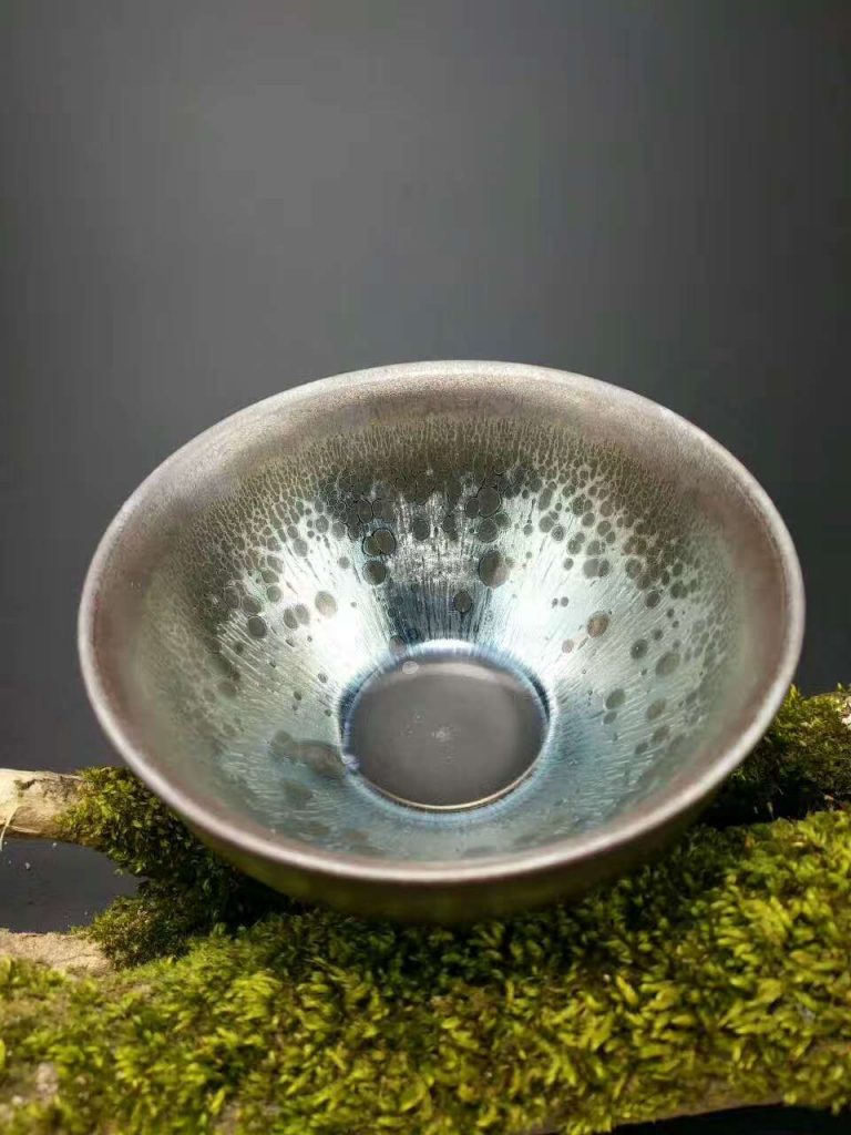 吳立主束口油滴盞：口8.8高5.3