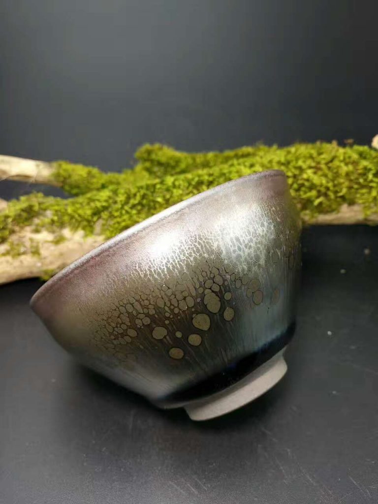 吳立主束口油滴盞：口8.8高5.3