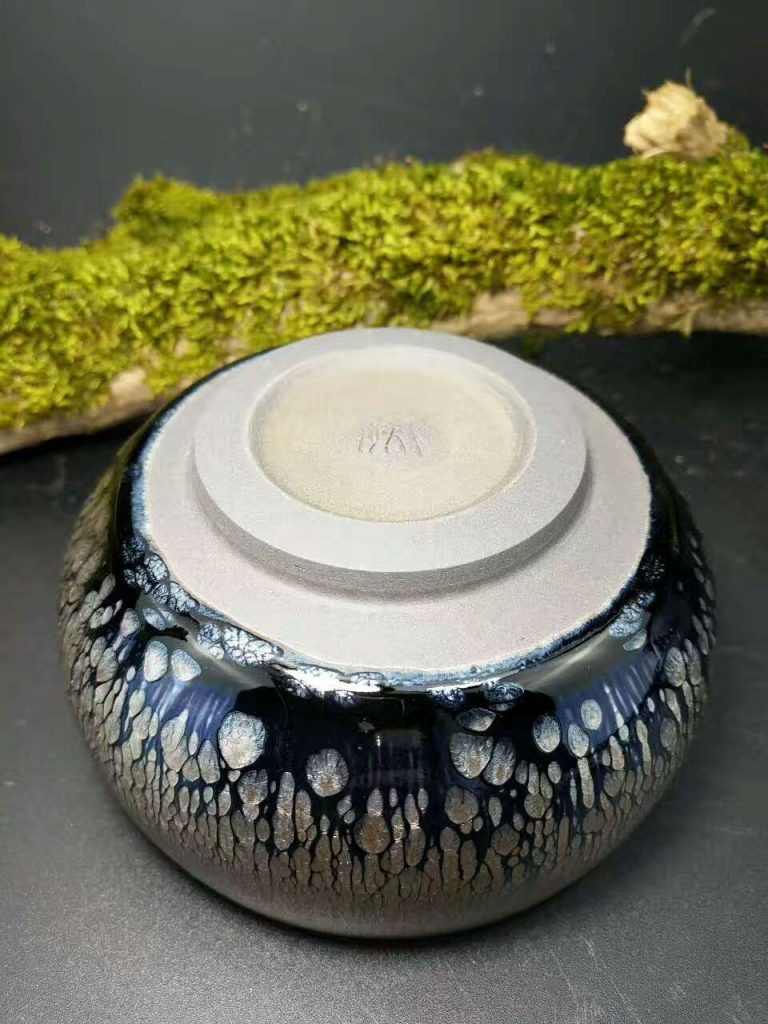 闕梅嬌全手工精品禪定油滴盞：口8.7肚大9.4高5