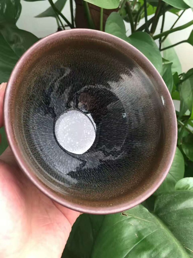 葉禮旺12.5公分束口銀兔毫大盞，高度7.6公分