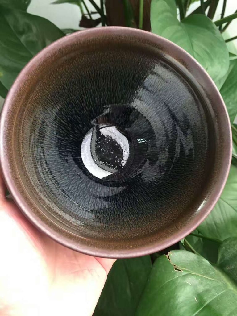 葉禮旺12.5公分束口銀兔毫大盞，高度7.6公分