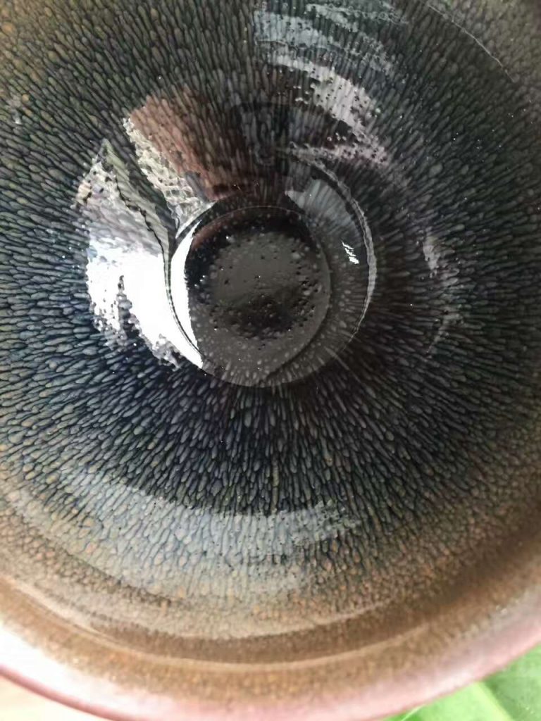 葉禮旺12.5公分束口銀兔毫大盞，高度7.6公分