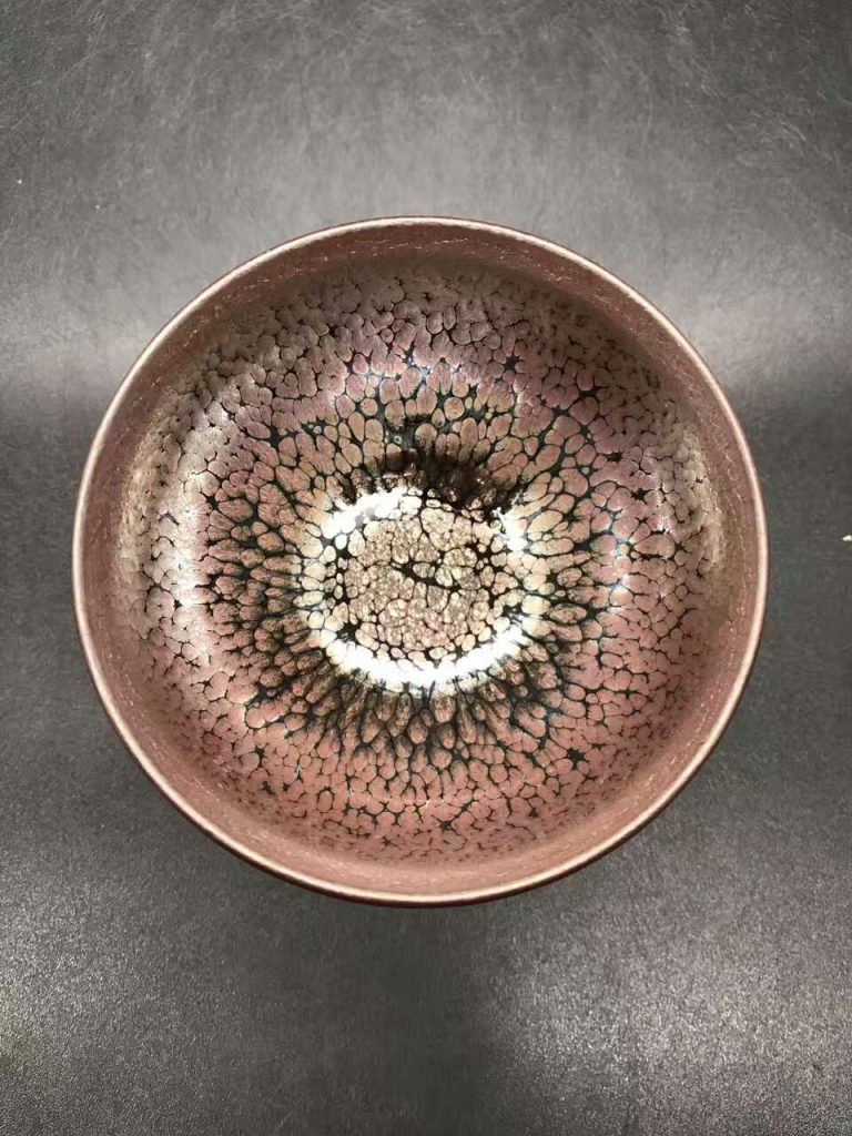 朱芳麗師傅，新品，紫金油滴盞，口徑8.3高5.5