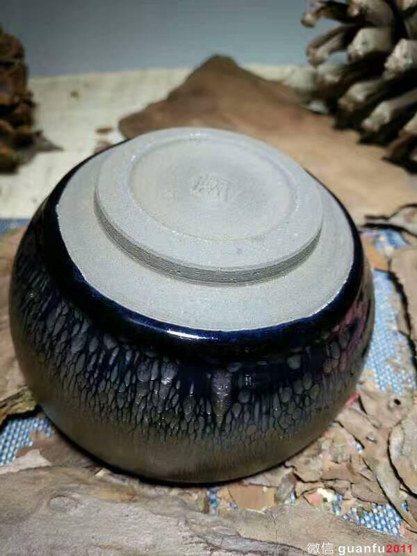 闕梅嬌全手工精品禪定油滴盞：口9高5