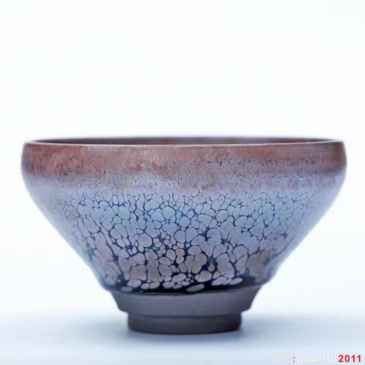 邱華忠老師8.8公分?jǐn)靠邡p鴣斑玫瑰金油滴，鐵胎原礦釉