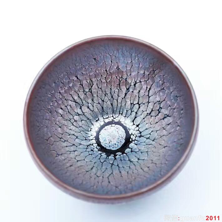 邱華忠老師8.8公分?jǐn)靠邡p鴣斑玫瑰金油滴，鐵胎原礦釉