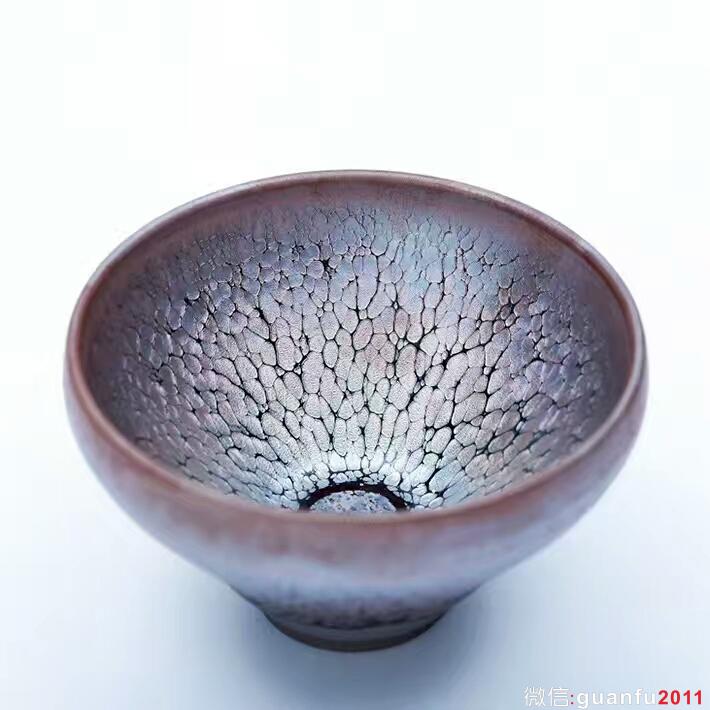 邱華忠老師8.8公分?jǐn)靠邡p鴣斑玫瑰金油滴，鐵胎原礦釉