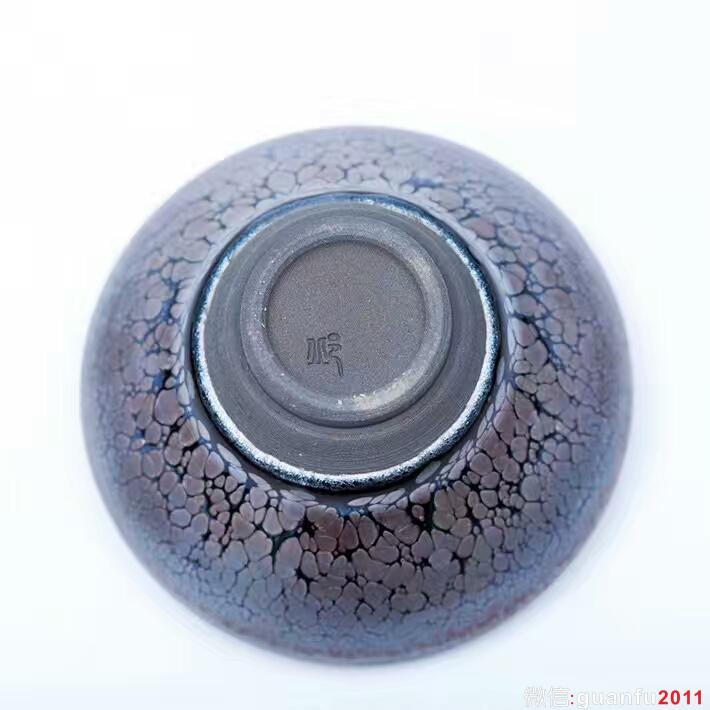 邱華忠老師8.8公分?jǐn)靠邡p鴣斑玫瑰金油滴，鐵胎原礦釉