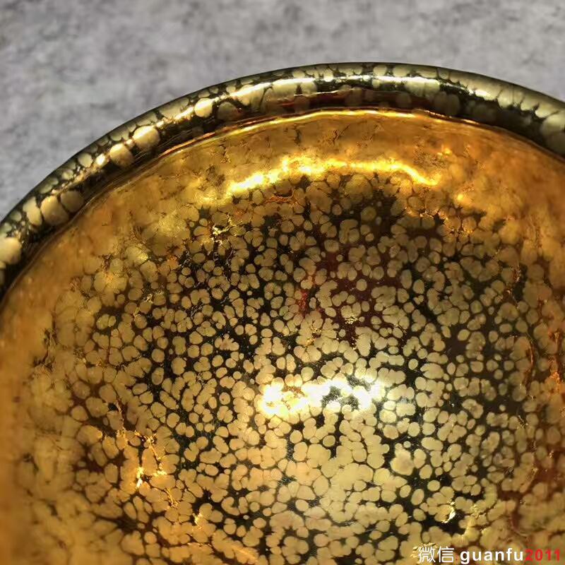 張中欽大師，精品龍鱗金油滴，口徑8.7高4.6