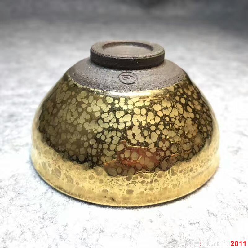 張中欽大師，精品龍鱗金油滴，口徑8.7高4.6