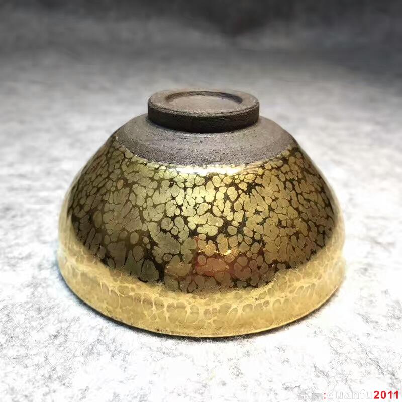 張中欽大師，精品龍鱗金油滴，口徑8.7高4.6