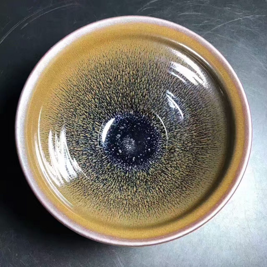 葉禮旺師傅，兔毫大盞，口徑12.8高7.5，雙淚釉！