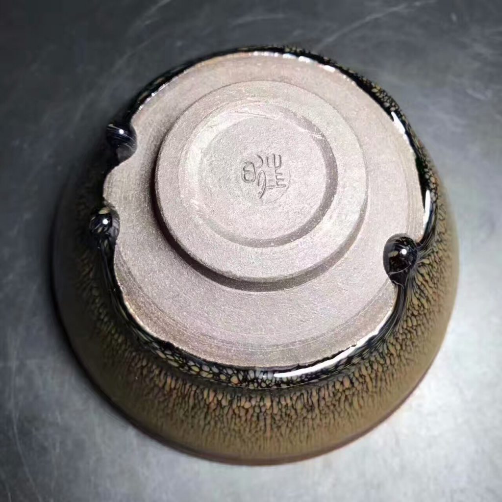 葉禮旺師傅，兔毫大盞，口徑12.8高7.5，雙淚釉！