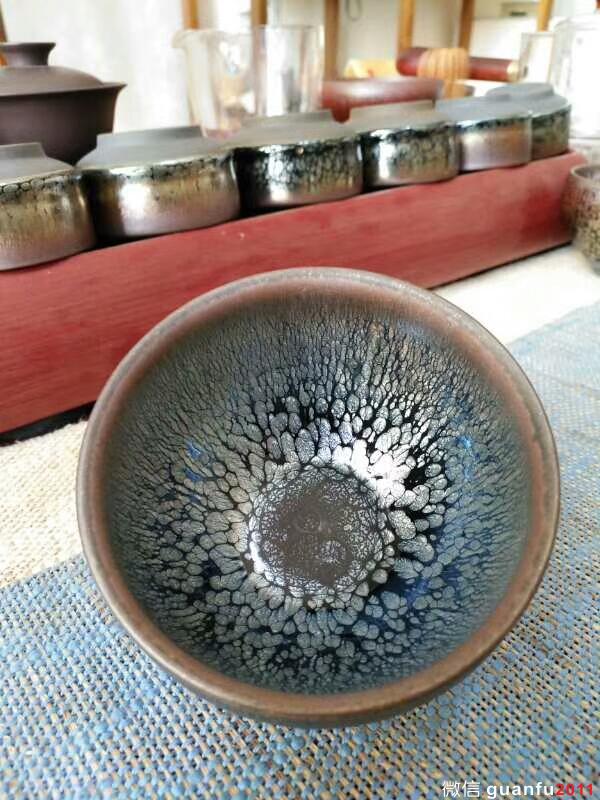 闕梅嬌師傅全手工束口香爐油滴盞：口9高6，沉穩(wěn)大氣。