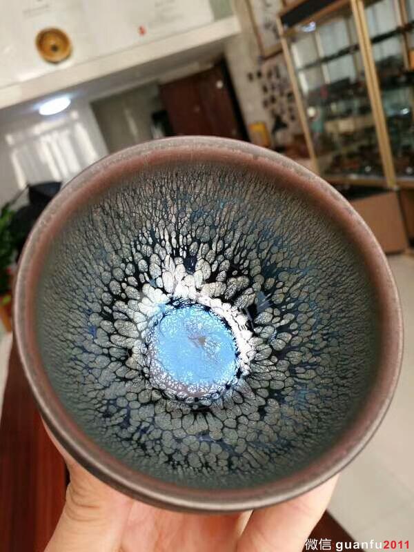 闕梅嬌師傅全手工束口香爐油滴盞：口9高6，沉穩(wěn)大氣。