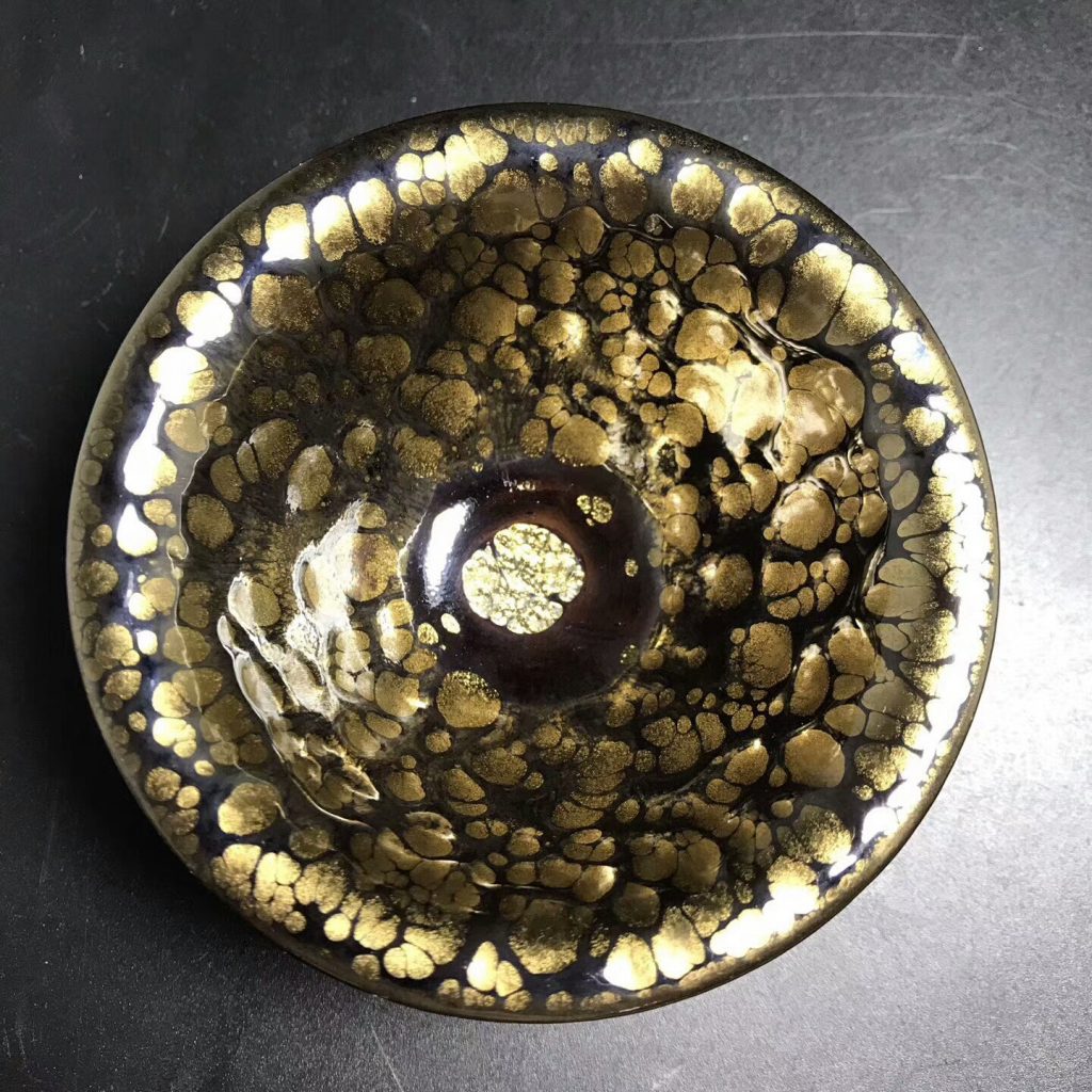 黃美金大師，精品黃金盞大撇口，口徑9.8高5