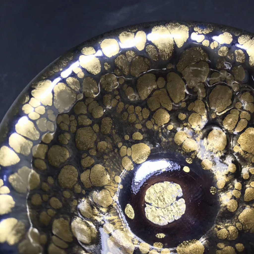 黃美金大師，精品黃金盞大撇口，口徑9.8高5