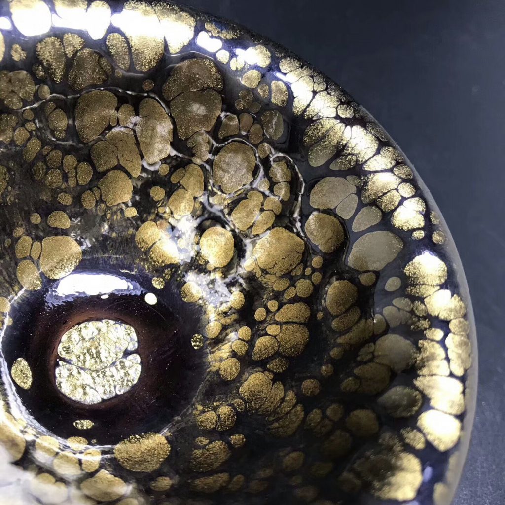 黃美金大師，精品黃金盞大撇口，口徑9.8高5