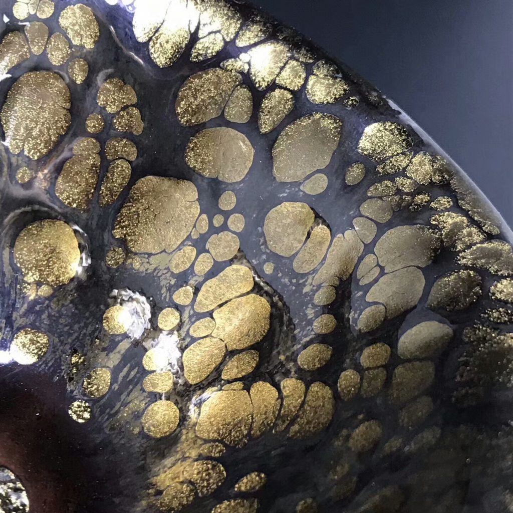 黃美金大師，精品黃金盞大撇口，口徑9.8高5