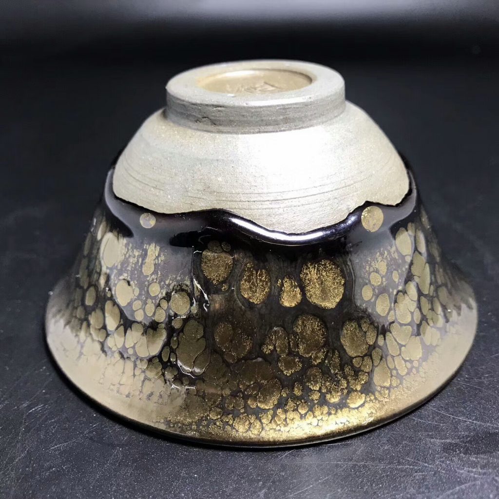 黃美金大師，精品黃金盞大撇口，口徑9.8高5