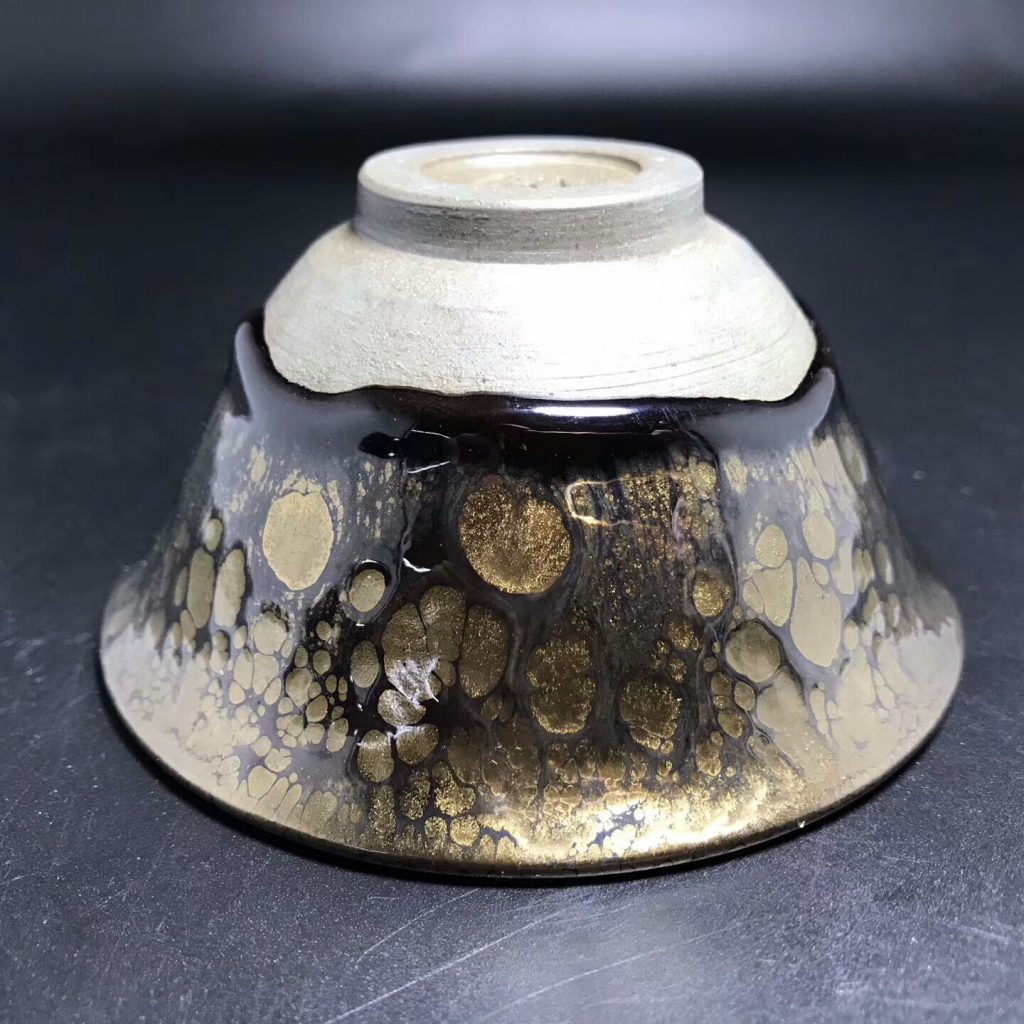 黃美金大師，精品黃金盞大撇口，口徑9.8高5