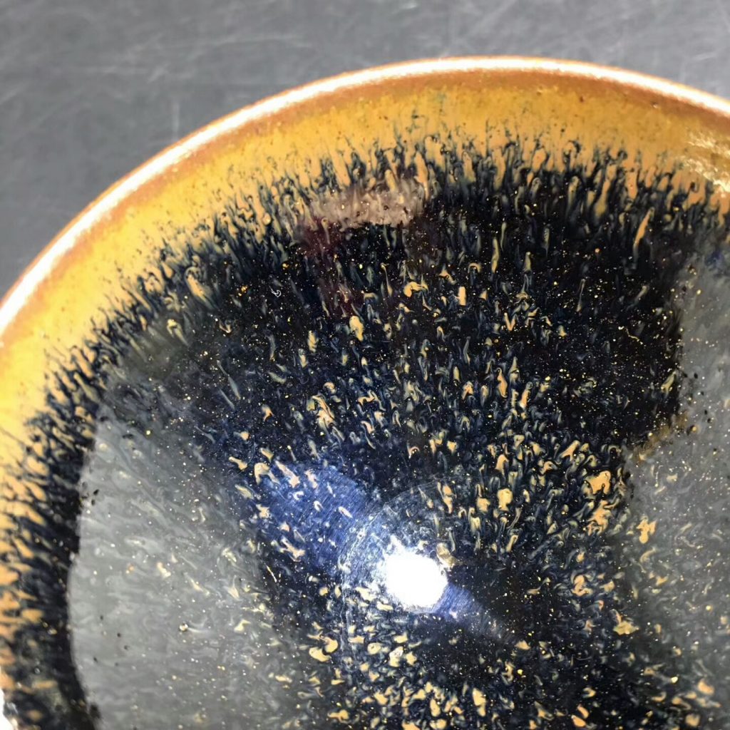 熊忠貴-柴燒第一人，烏金釉柴燒兔毫：口徑7高3.6