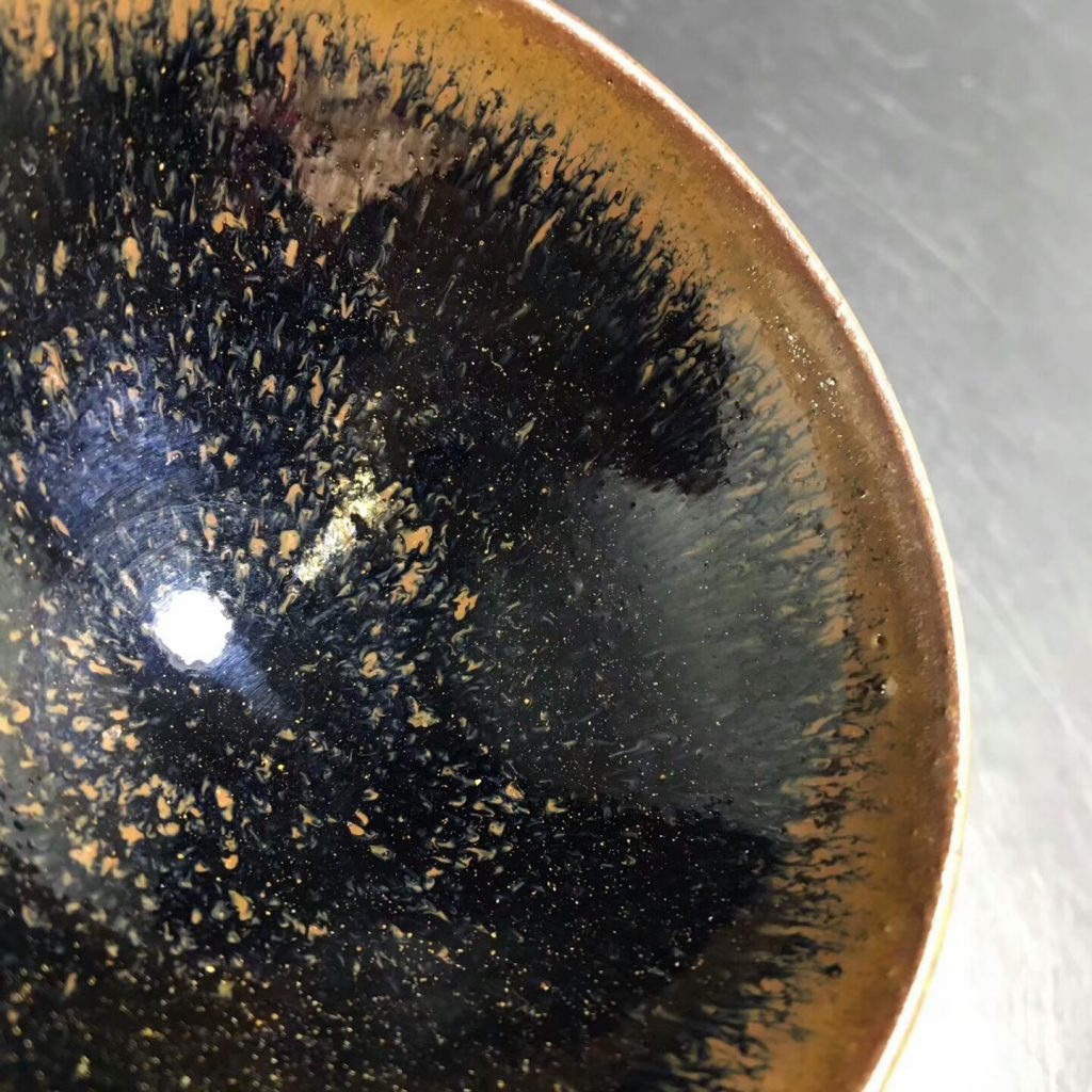 熊忠貴-柴燒第一人，烏金釉柴燒兔毫：口徑7高3.6