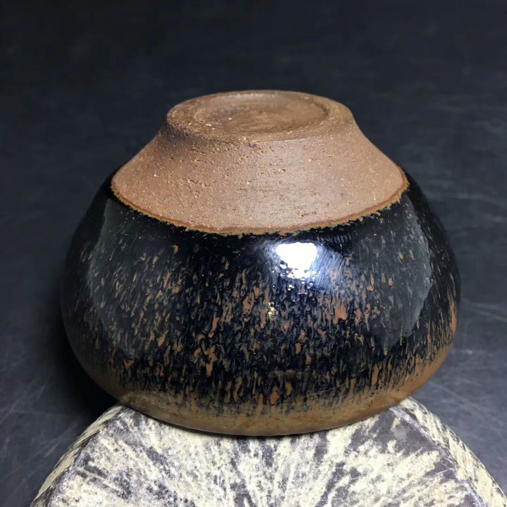 熊忠貴-柴燒第一人，烏金釉柴燒兔毫：口徑7高3.6