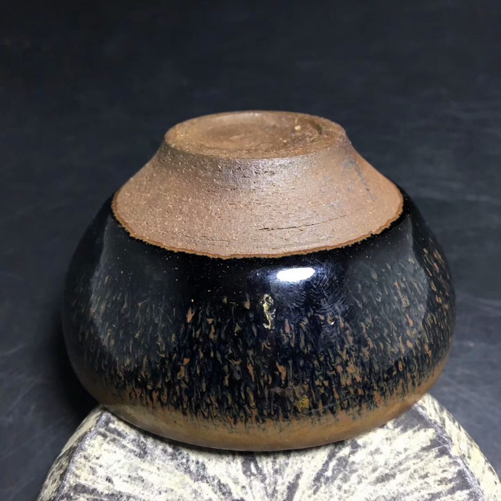 熊忠貴-柴燒第一人，烏金釉柴燒兔毫：口徑7高3.6