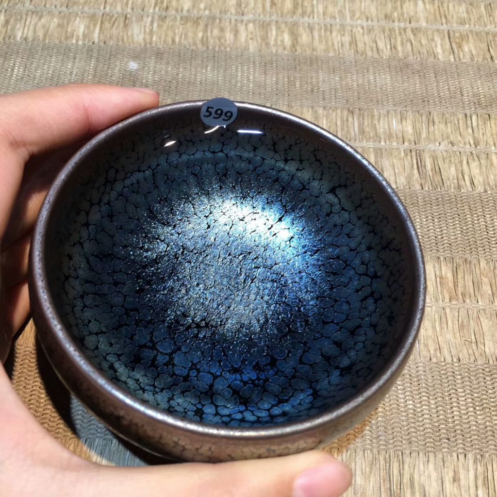 劉學(xué)財(cái)老師 滿天星 全包釉禪定杯：9*4.5