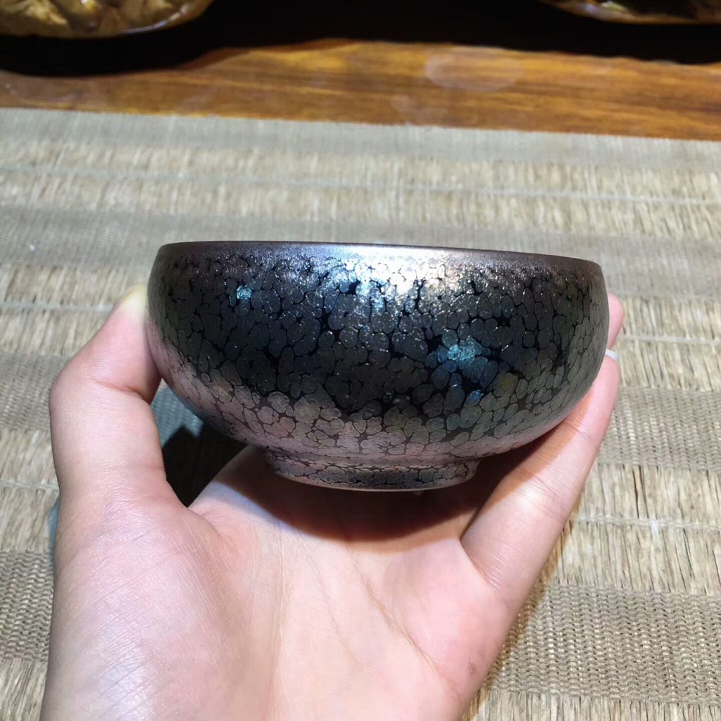 劉學(xué)財(cái)老師 滿天星 全包釉禪定杯：9*4.5