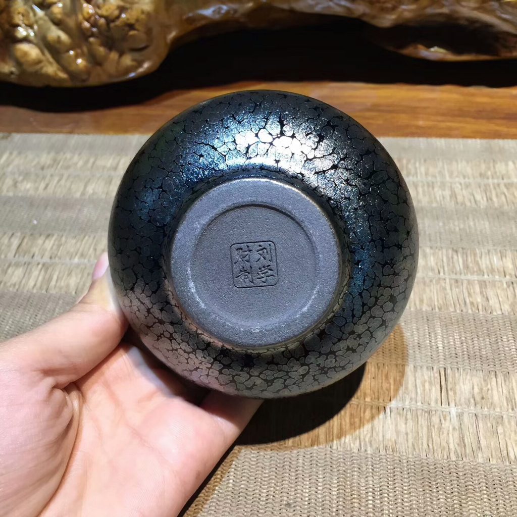 劉學(xué)財(cái)老師 滿天星 全包釉禪定杯：9*4.5