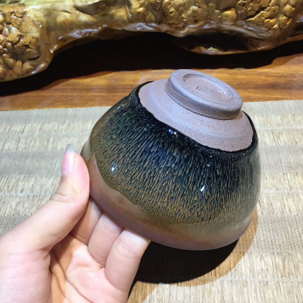 葉禮旺老師 全手工 金兔毫束口盞：10.5*6.2