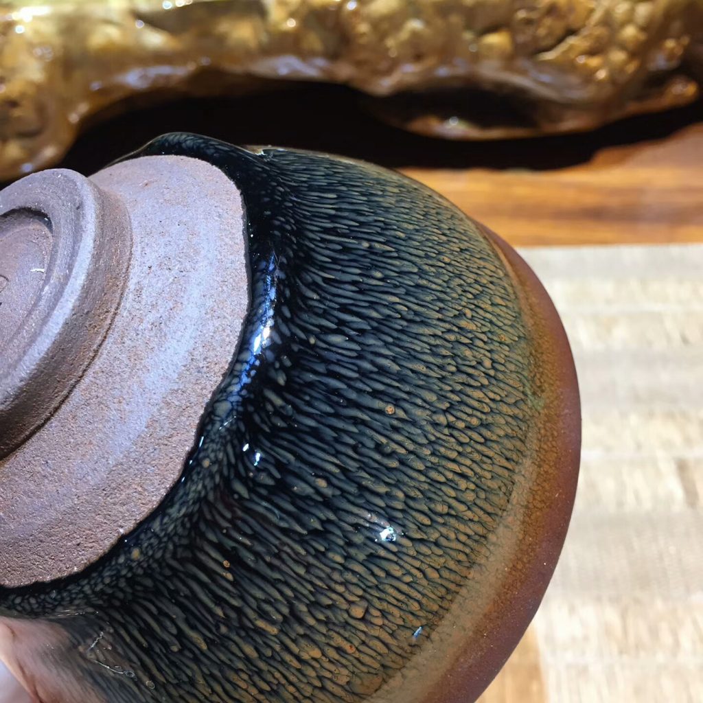 葉禮旺老師 全手工 金兔毫束口盞：10.5*6.2