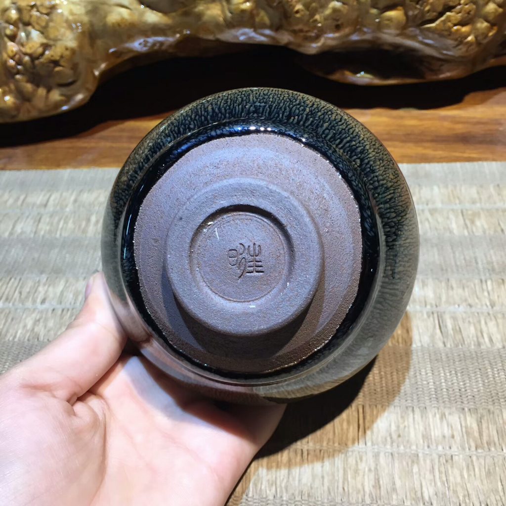 葉禮旺老師 全手工 金兔毫束口盞：10.5*6.2