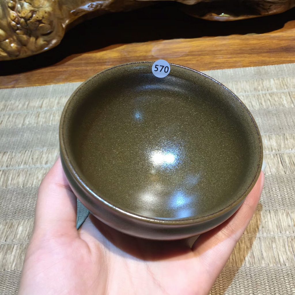 陳瑜 龍窖柴燒手工盞 茶沫釉束口：9.5*5.5